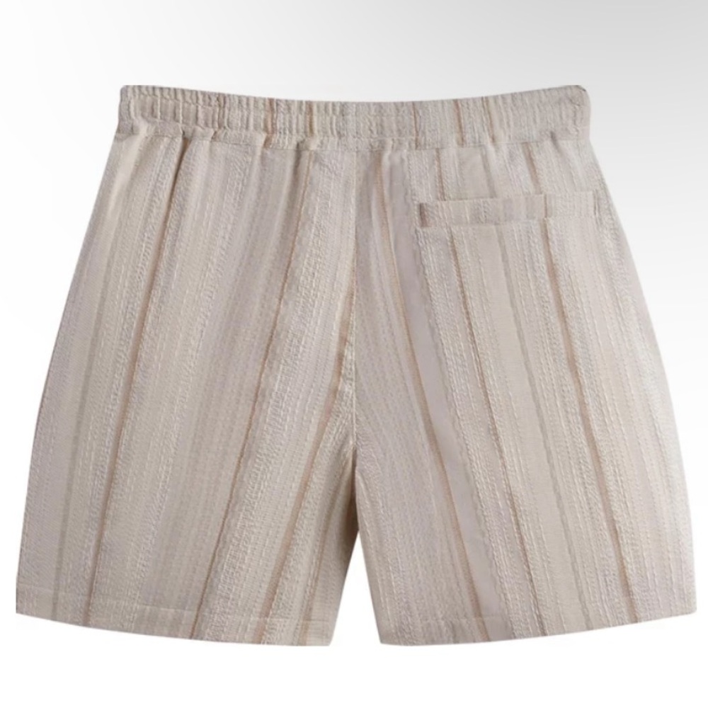Kith Beige Striped Men's Shorts - Picture 2 of 4